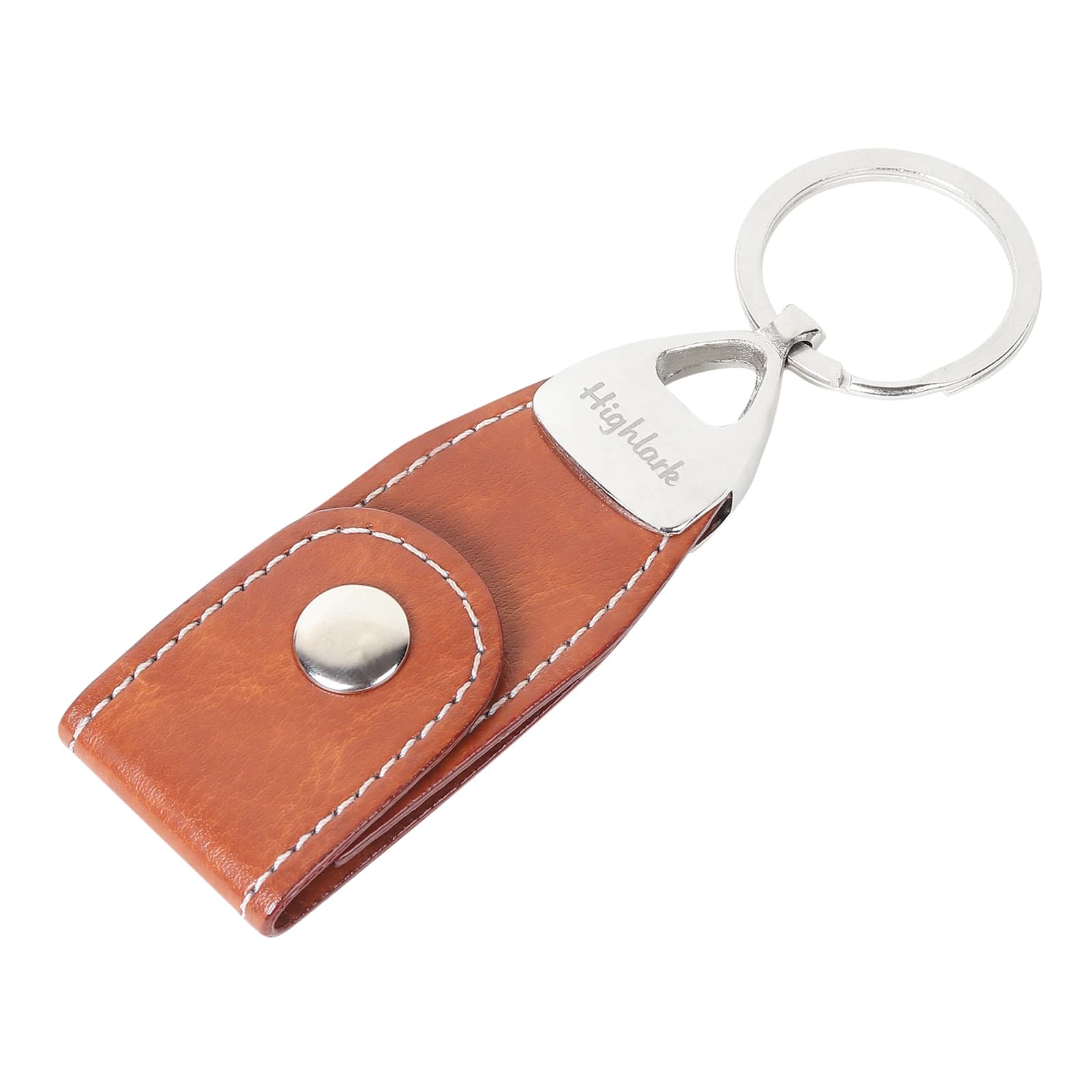 Highlark Premium Leather Key Fob & Heavy-Duty Key Ring with Gift Box – Warm Amber Tan 3
