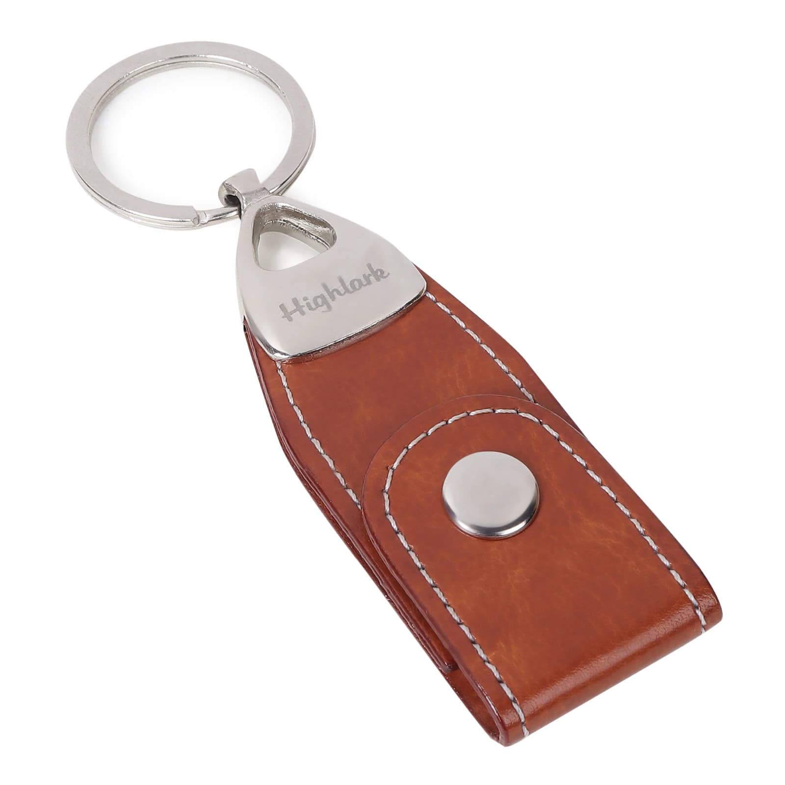 Highlark Premium Leather Key Fob & Heavy-Duty Key Ring with Gift Box – Warm Amber Tan 5