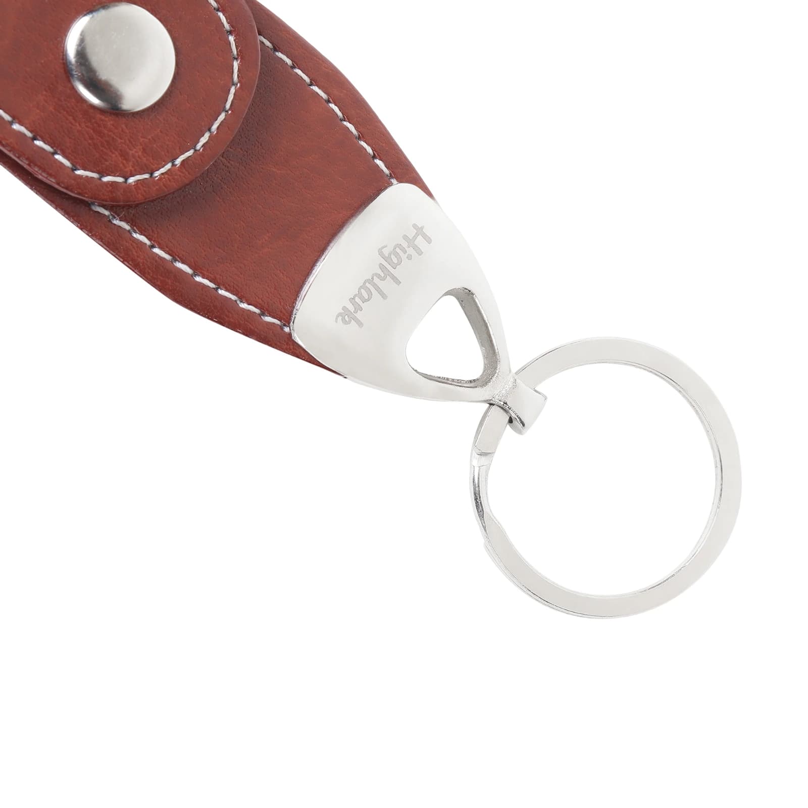 Highlark Premium Leather Key Fob & Heavy-Duty Key Ring with Gift Box – Rich Coffee Dark Brown 2