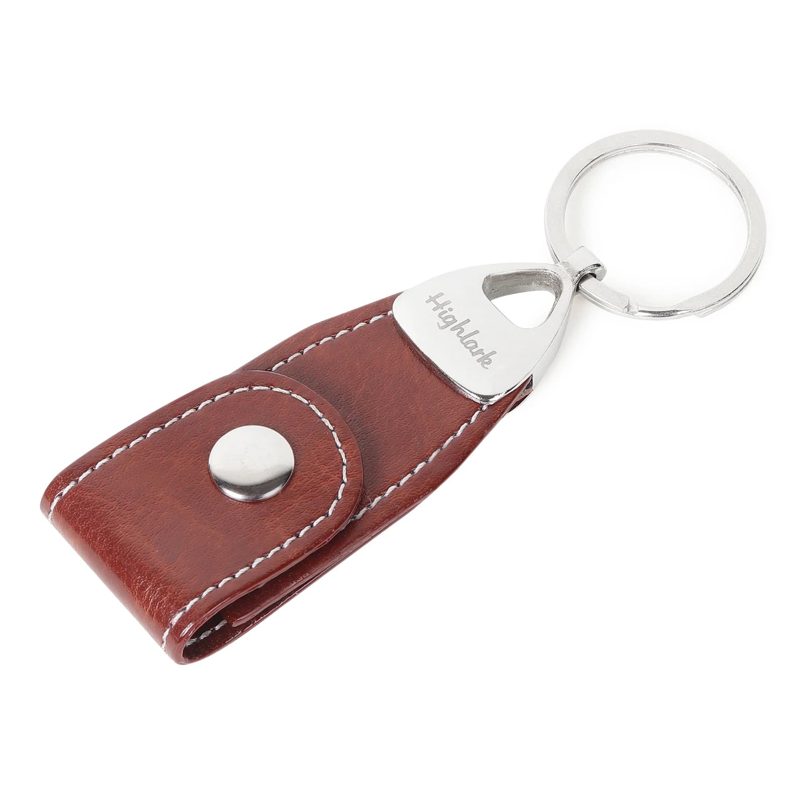 Highlark Premium Leather Key Fob & Heavy-Duty Key Ring with Gift Box – Rich Coffee Dark Brown 3