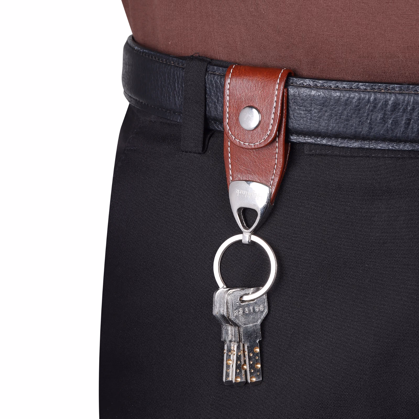 Highlark Premium Leather Key Fob & Heavy-Duty Key Ring with Gift Box – Rich Coffee Dark Brown 6