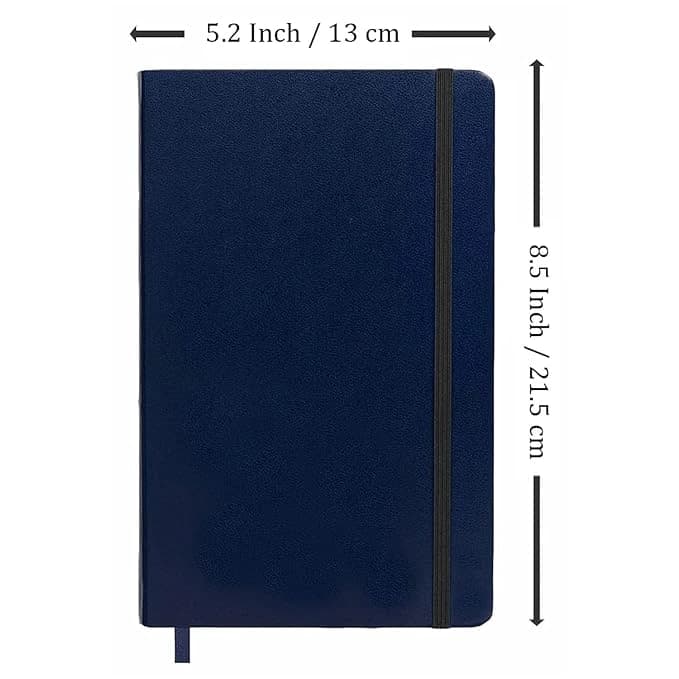 Highlark Classic A5 Hardbound Ruled Notebook Journal with Elastic Closure – Deep Navy Blue 4