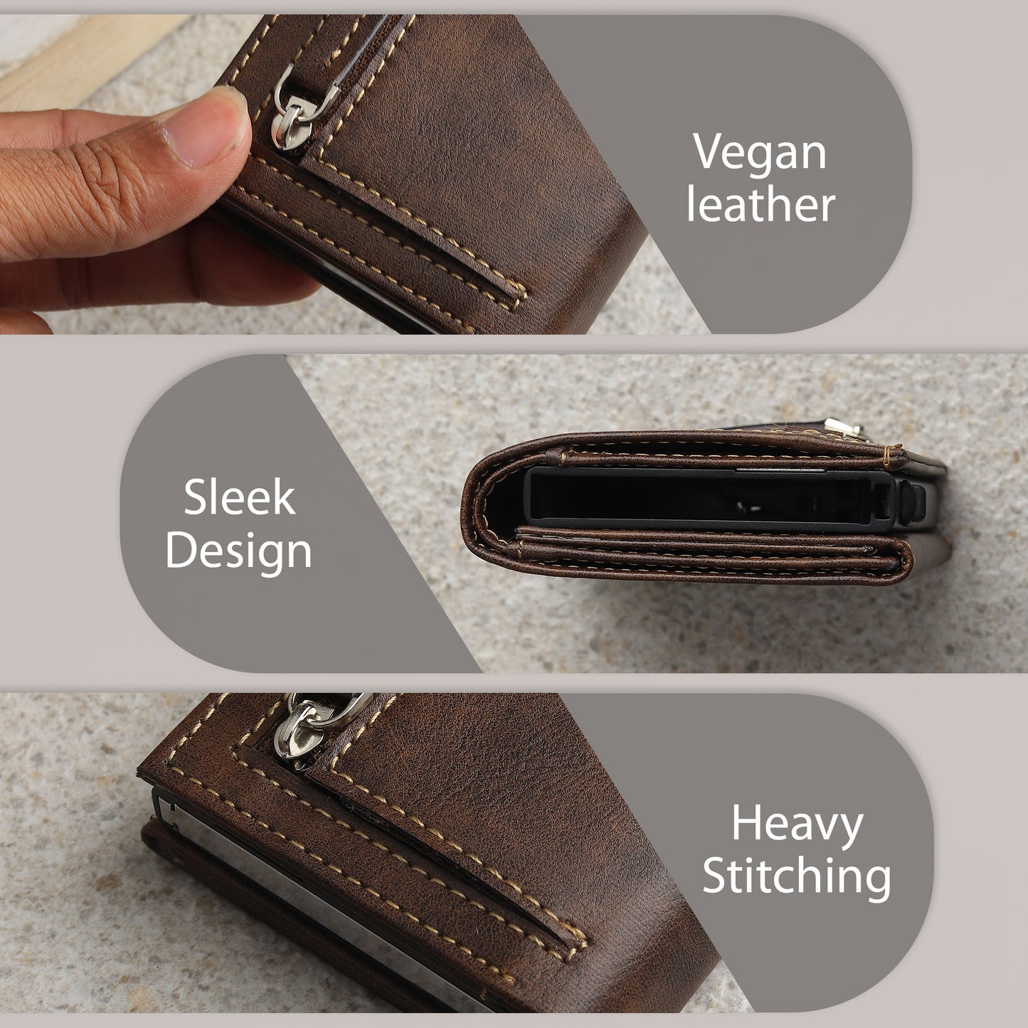 Highlark Brown Elite Pro SlideX RFID Protected Wallet Card Holder for Men