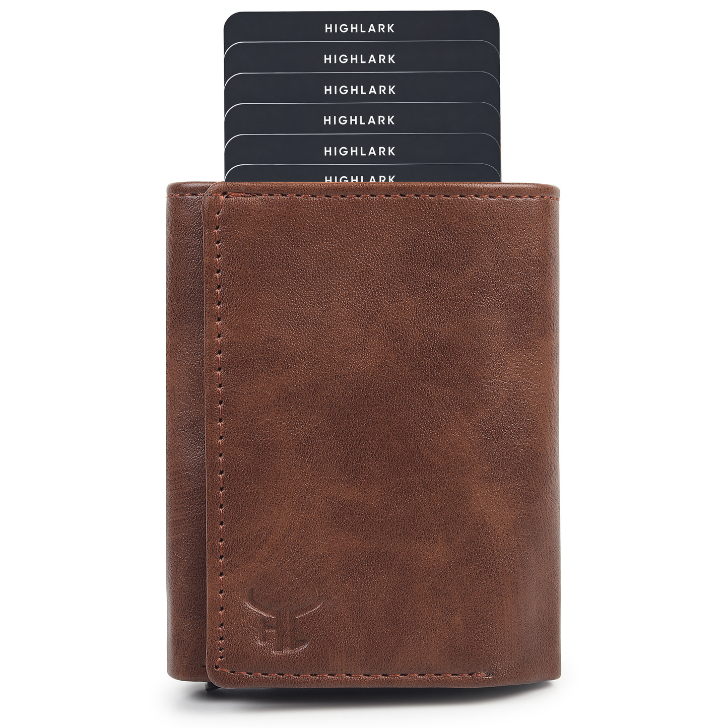 Highlark Brown RFID Pop-Up Leather Wallet Card Holder for Men