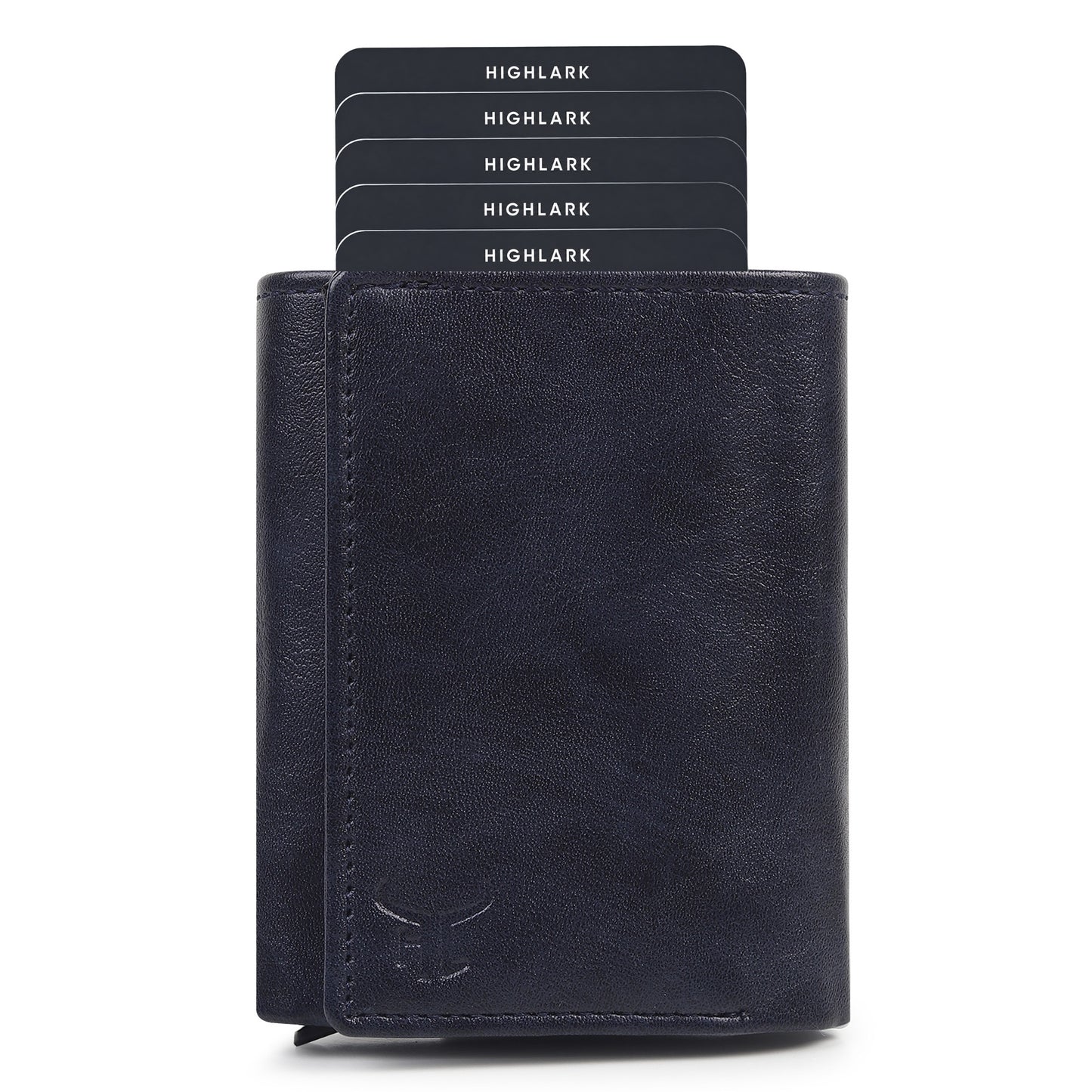 Highlark Blue RFID Pop-Up Leather Wallet Card Holder for Men