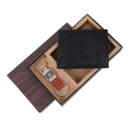 Wallet & Keychain Combo Gift Set for Men | Business, Office, Graduation, Thank You, Welcome, Birthday, Professional, Employee Gift Hampher