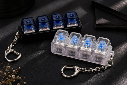 Mechanical Keyboard Clicker Keychain (Pack of 2) | Switch Fidget keyring | Clicky Stress Relief Keychain | Portable Keyboard Switch Key Ring