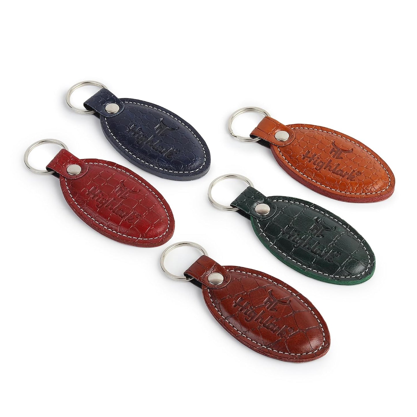 Signature Croco Leather Finish Keychain for Men & Women | Durable Metal Key Holder for Car and Bike Keys | Elegant Everyday Accessory