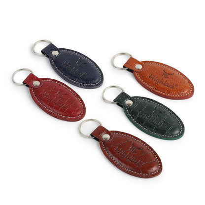 Signature Croco Leather Finish Keychain for Men & Women | Durable Metal Key Holder for Car and Bike Keys | Elegant Everyday Accessory