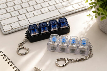 Mechanical Keyboard Clicker Keychain (Pack of 2) | Switch Fidget keyring | Clicky Stress Relief Keychain | Portable Keyboard Switch Key Ring
