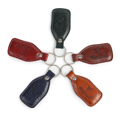 Signature Croco Leather Finish Keychain for Men & Women | Durable Metal Key Holder for Car and Bike Keys | Elegant Everyday Accessory