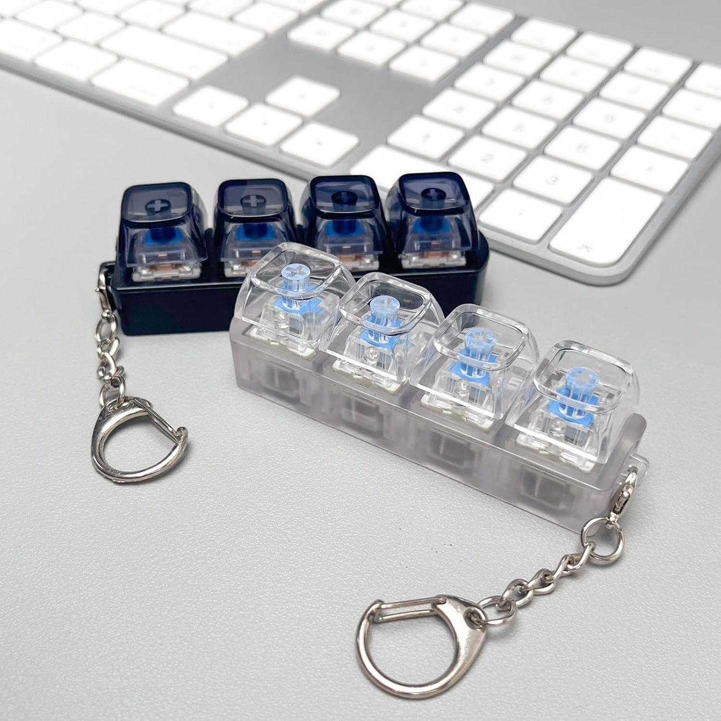 Mechanical Keyboard Clicker Keychain (Pack of 2) | Switch Fidget keyring | Clicky Stress Relief Keychain | Portable Keyboard Switch Key Ring