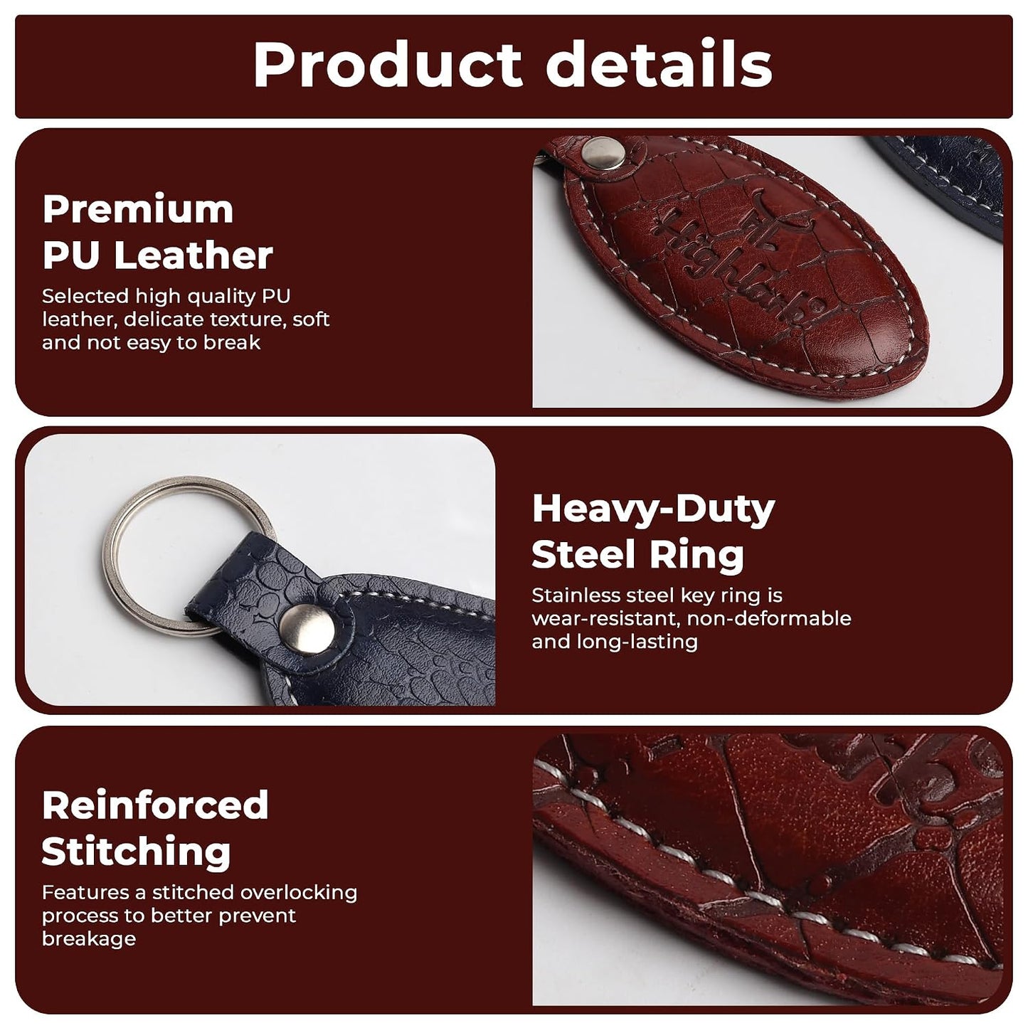 Signature Croco Leather Finish Keychain for Men & Women | Durable Metal Key Holder for Car and Bike Keys | Elegant Everyday Accessory