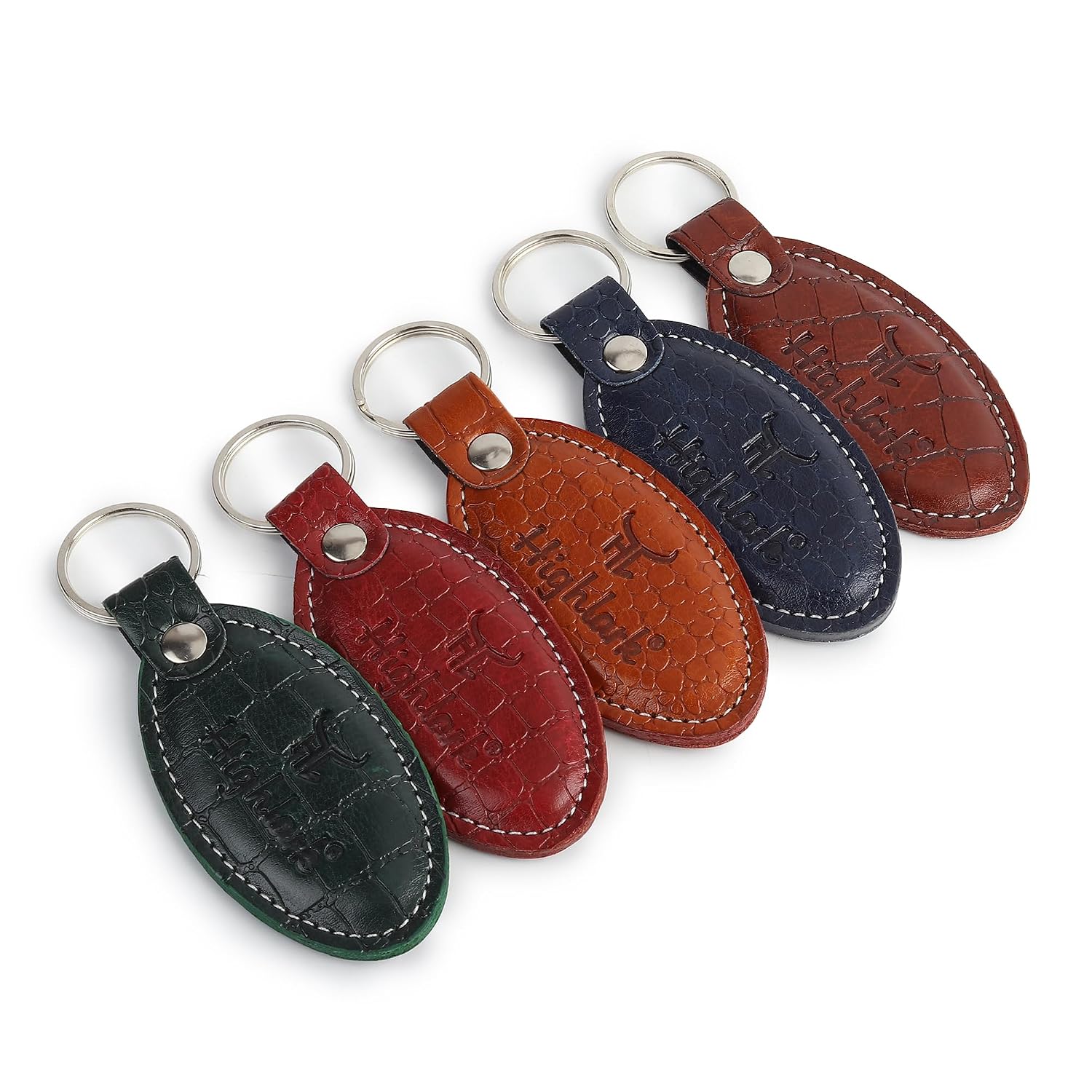 Signature Croco Leather Finish Keychain for Men & Women | Durable Metal Key Holder for Car and Bike Keys | Elegant Everyday Accessory