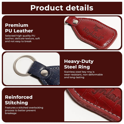 Signature Croco Leather Finish Keychain for Men & Women | Durable Metal Key Holder for Car and Bike Keys | Elegant Everyday Accessory
