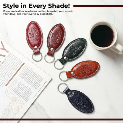 Signature Croco Leather Finish Keychain for Men & Women | Durable Metal Key Holder for Car and Bike Keys | Elegant Everyday Accessory