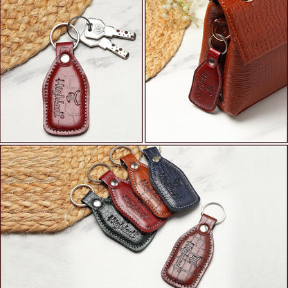 Signature Croco Leather Finish Keychain for Men & Women | Durable Metal Key Holder for Car and Bike Keys | Elegant Everyday Accessory