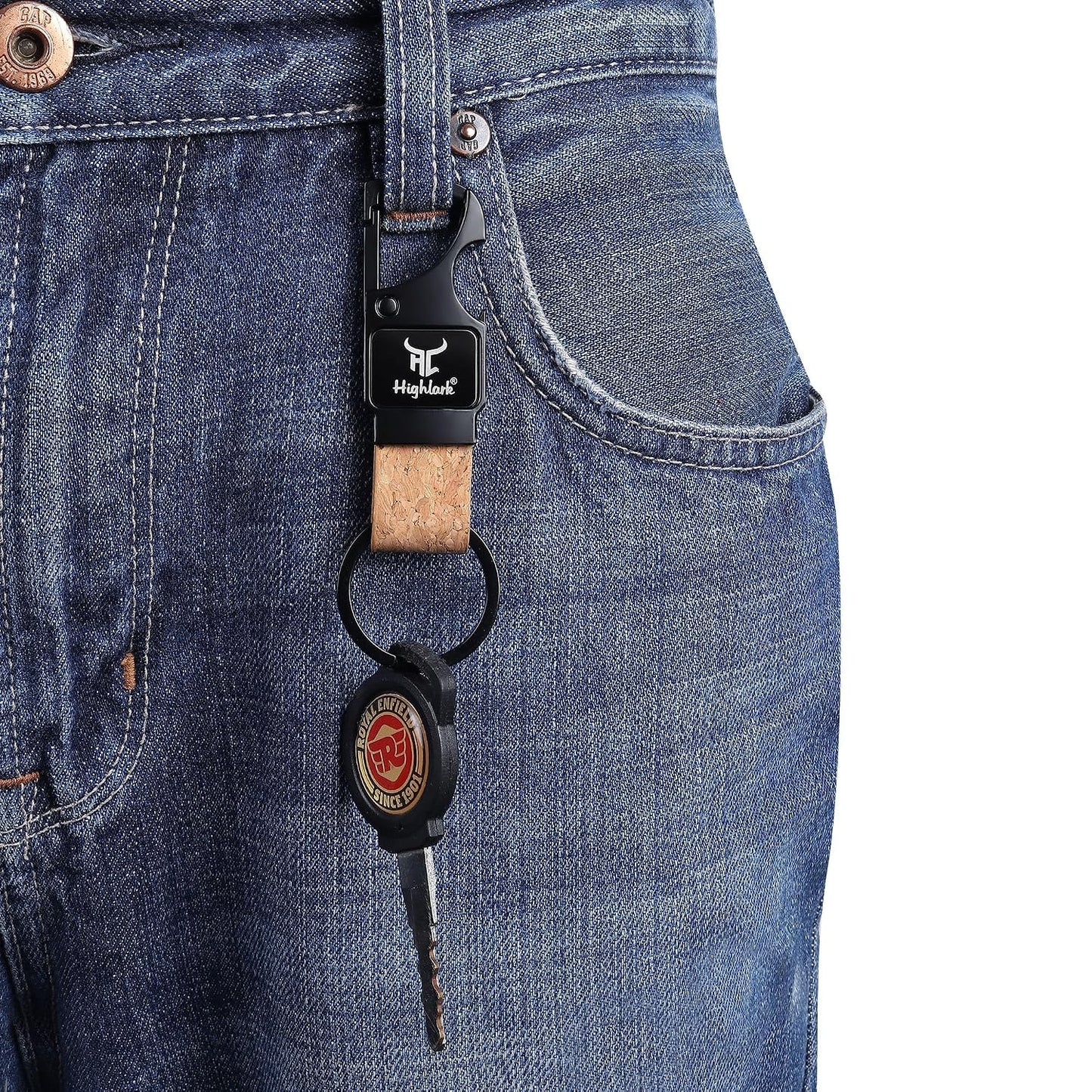 Premium Leather Car Keychain with Metal Clip Hook | Durable Leather Key Ring Holder for Car, Bike & House Keys | Stylish Key Holder for Men & Women