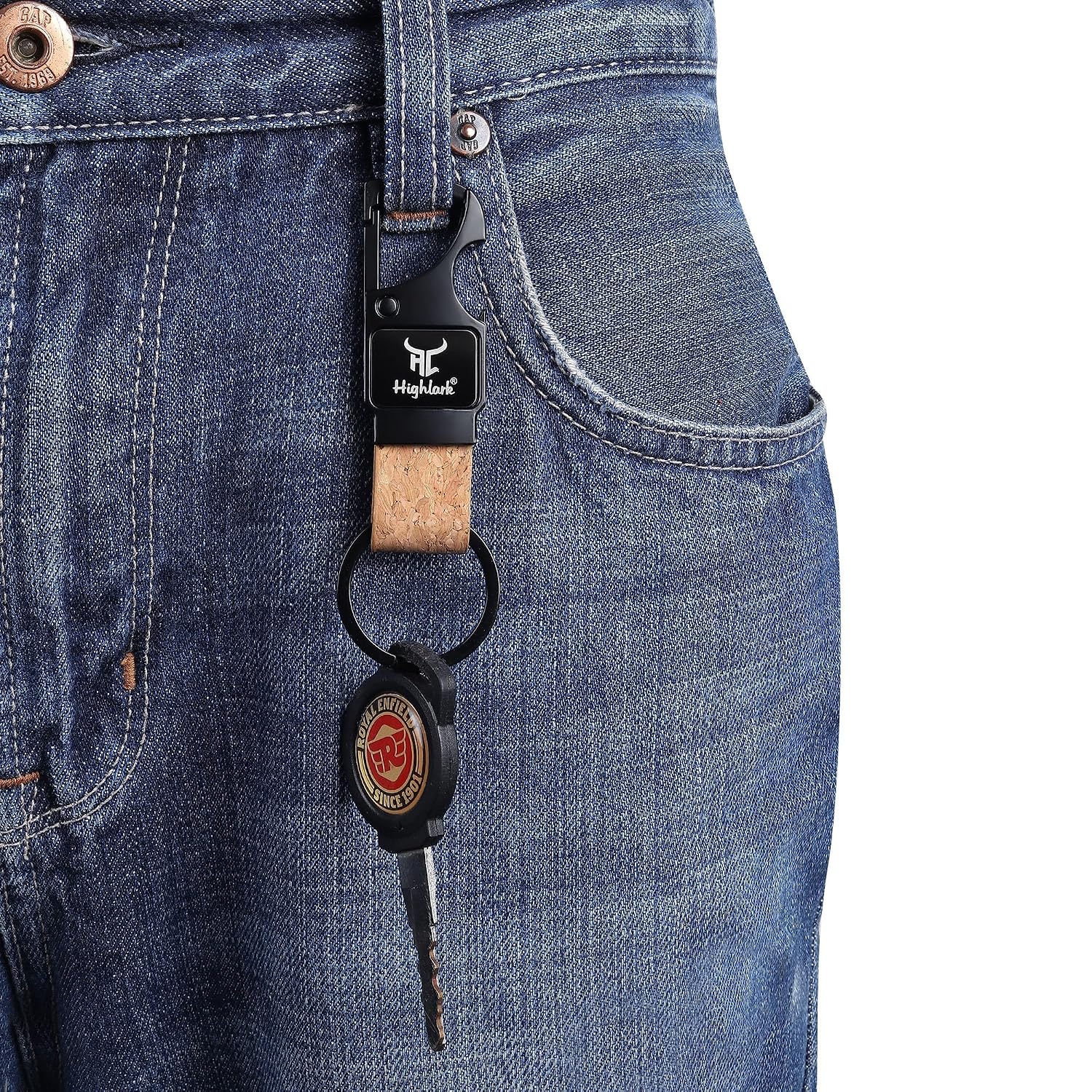 Premium Leather Car Keychain with Metal Clip Hook | Durable Leather Key Ring Holder for Car, Bike & House Keys | Stylish Key Holder for Men & Women