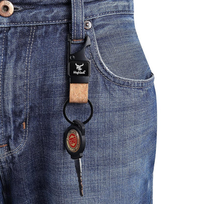 Premium Leather Car Keychain with Metal Clip Hook | Durable Leather Key Ring Holder for Car, Bike & House Keys | Stylish Key Holder for Men & Women