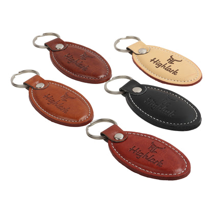 Highlark Premium Leather Keychain for Men & Women | Stylish Metal Key Ring for Car, Bike & House Keys