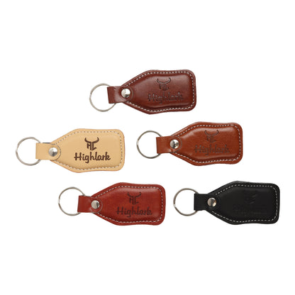 Highlark Premium Leather Keychain for Men & Women | Stylish Metal Key Ring for Car, Bike & House Keys