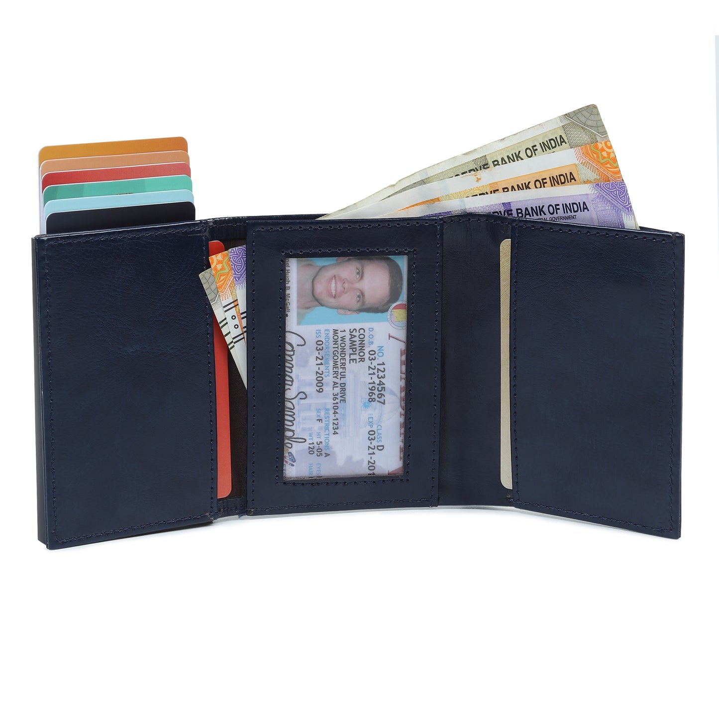 Highlark Blue Elite Pro SlideX RFID Protected Wallet Card Holder for Men