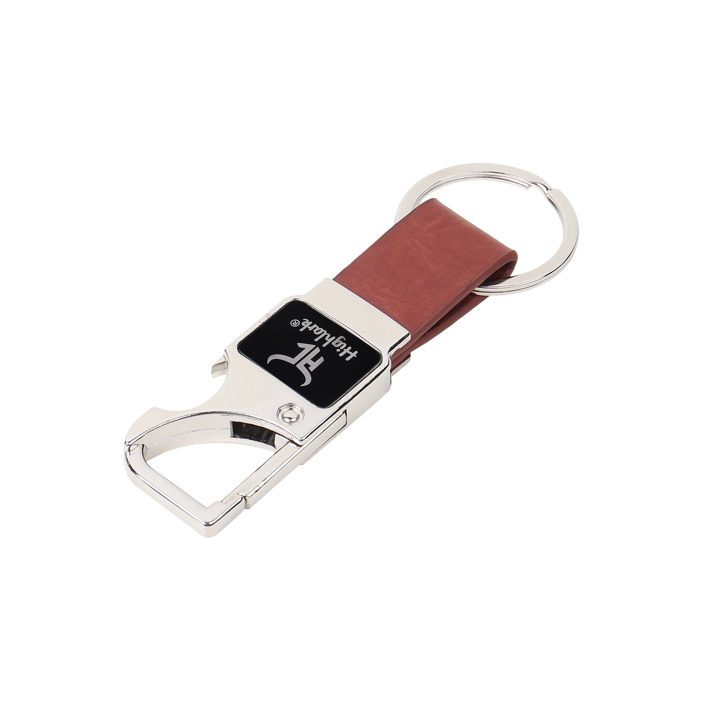 Highlark Premium Keychain for Men & Women | Stylish Metal Key Ring with Leather-Finish Strap | Gift Box