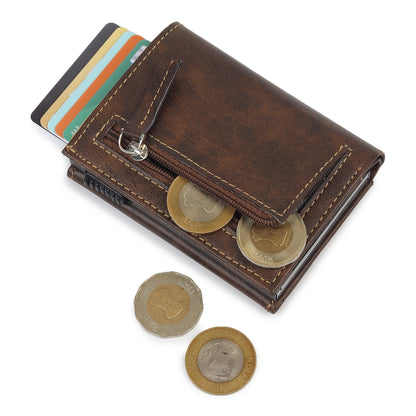 Highlark Brown Elite Pro SlideX RFID Protected Wallet Card Holder for Men