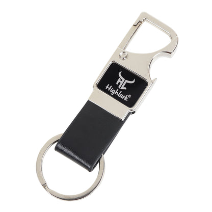 Highlark Premium Keychain for Men & Women | Stylish Metal Key Ring with Leather-Finish Strap | Gift Box (Copy)