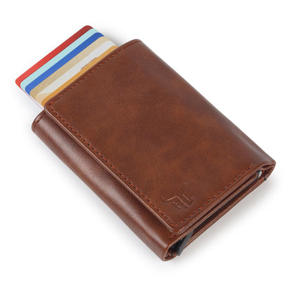 Highlark Brown RFID Pop-Up Leather Wallet Card Holder for Men