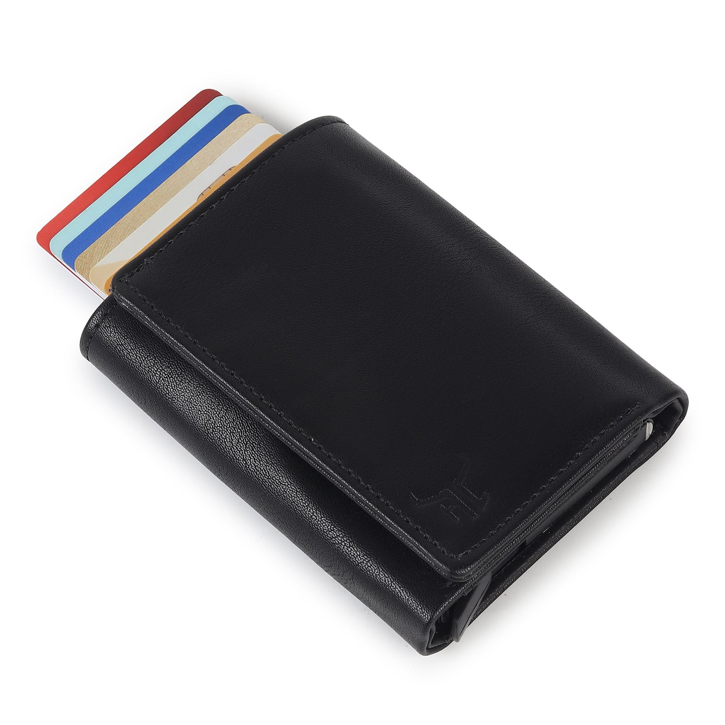 Highlark Black RFID Pop-Up Leather Wallet Card Holder for Men