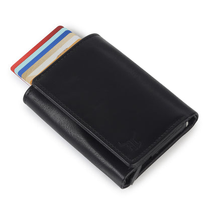 Highlark Black RFID Pop-Up Leather Wallet Card Holder for Men