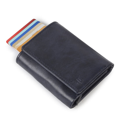 Highlark Blue RFID Pop-Up Leather Wallet Card Holder for Men
