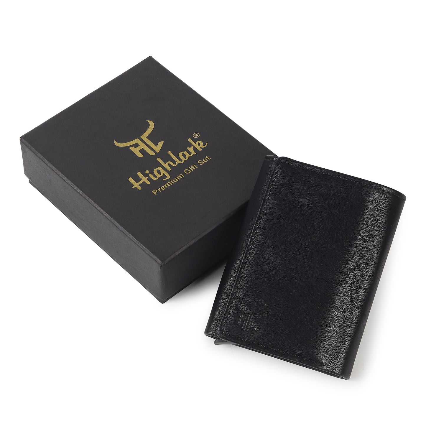 Highlark Black RFID Pop-Up Leather Wallet Card Holder for Men
