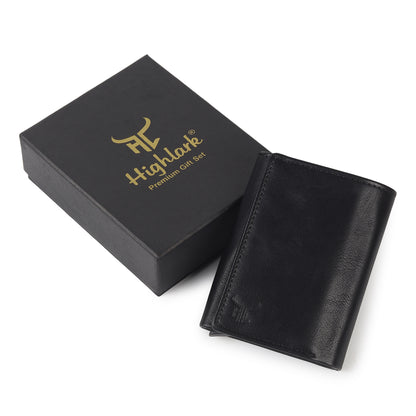 Highlark Black RFID Pop-Up Leather Wallet Card Holder for Men
