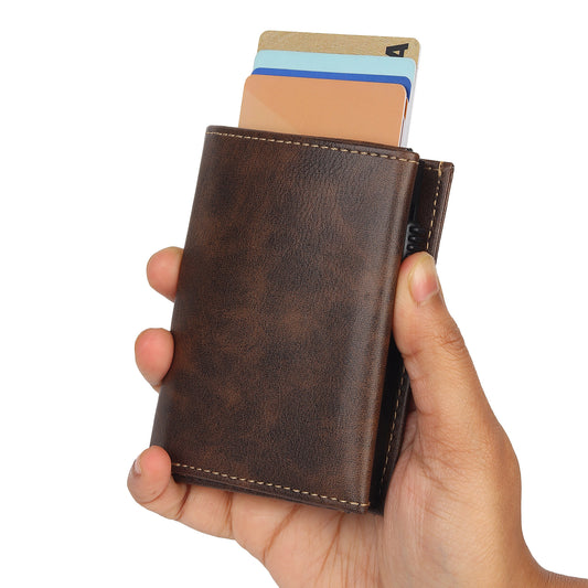 Highlark Brown Elite Pro SlideX RFID Protected Wallet Card Holder for Men