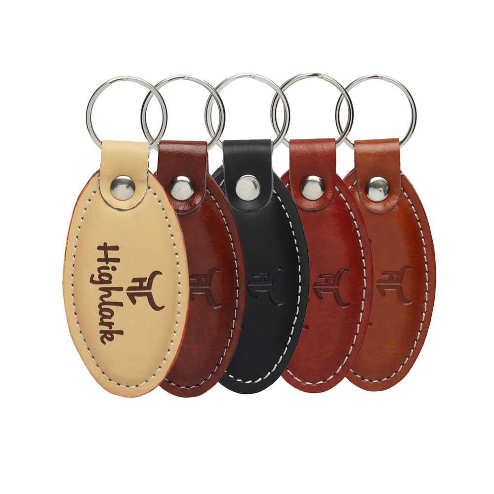 Highlark Leather Keyring & Keychain, Uses for Home, Office, Car & Bike, Ideal for Gifting, Durable and Stylish Key Holder, Heavy Duty Leather Keychain For Men & Women (Set of 5) (Copy) - Image 5