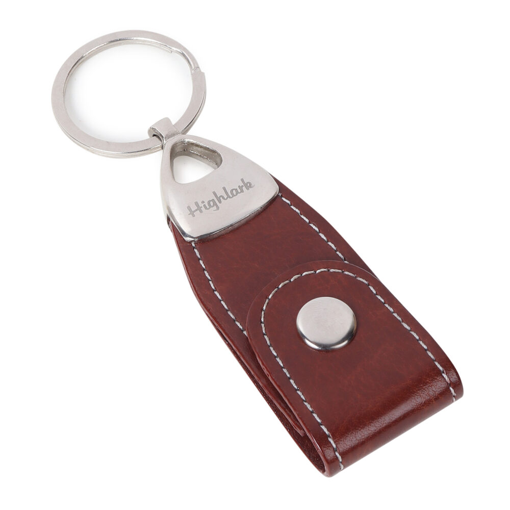 Highlark Brown Belt Loop Faux Leather Keyring & Keychain | Key Holder For Home, Office, Car & Bike |  Keychain for Men and Women