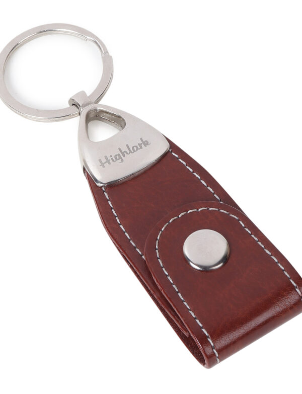 Highlark Brown Belt Loop Faux Leather Keyring & Keychain | Key Holder For Home, Office, Car & Bike |  Keychain for Men and Women