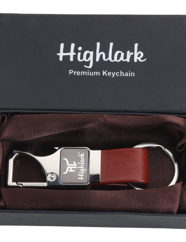 Highlark® Keychain with Faux Leather Loop | Uses For Home, Office, Car & Bike Keyring | Durable & Stylish Key Holder | Carabiner with Bottel opener keychain for Men & Women
