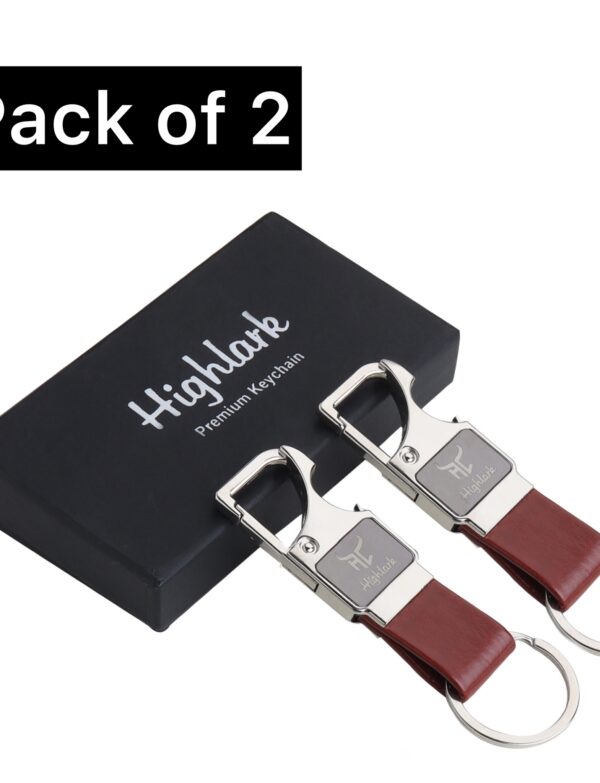 Highlark® Keychain with Faux Leather Loop | Uses For Home, Office, Car & Bike Keyring | Durable & Stylish Key Holder | Carabiner with Bottel opener keychain for Men & Women Highlark® Keychain with Faux Leather Loop | Uses For Home, Office, Car & Bike Keyring | Durable & Stylish Key Holder | Carabiner with Bottel opener keychain for Men & Women (Pack of 2)