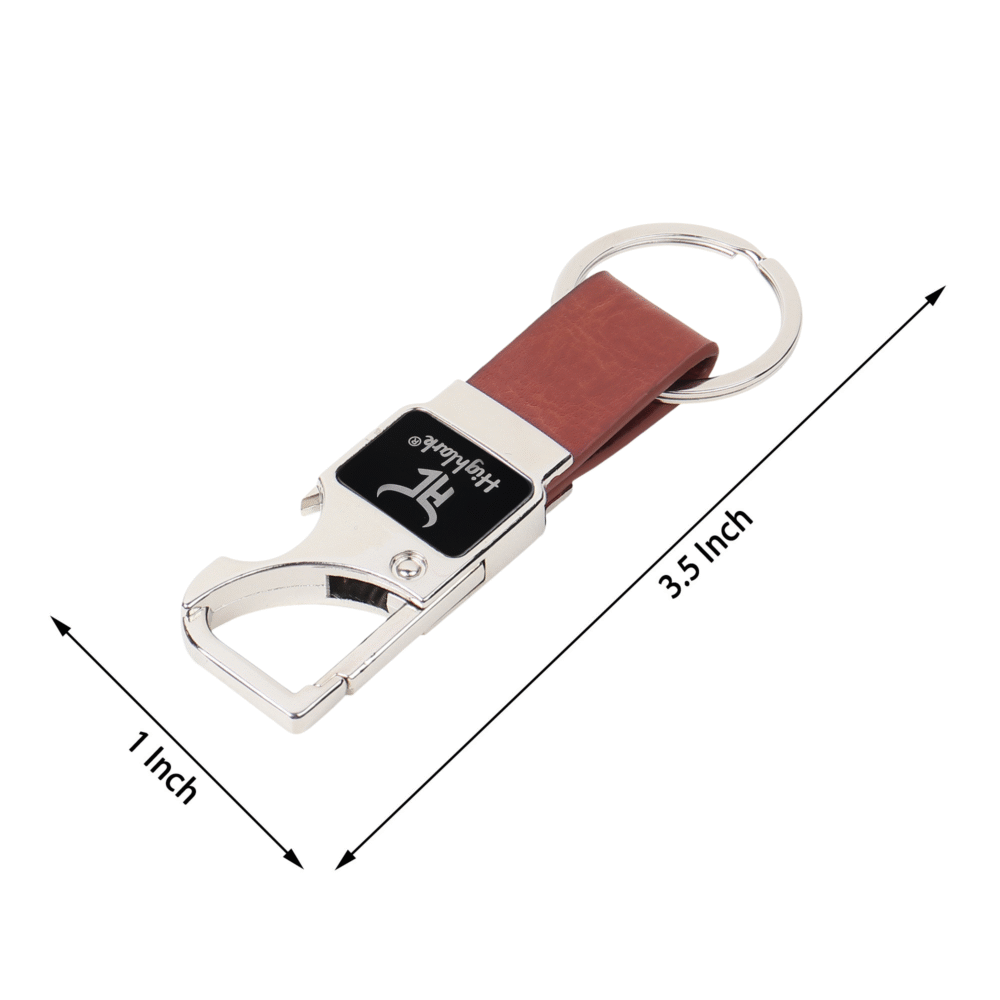 Highlark® Keychain with Faux Leather Loop | Uses For Home, Office, Car & Bike Keyring | Durable & Stylish Key Holder | Carabiner with Bottel opener keychain for Men & Women Highlark® Keychain with Faux Leather Loop | Uses For Home, Office, Car & Bike Keyring | Durable & Stylish Key Holder | Carabiner with Bottel opener keychain for Men & Women (Pack of 2) - Image 5