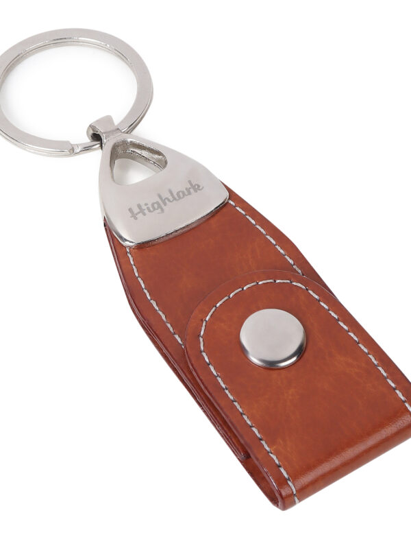 Highlark Brown Belt Loop Faux Leather Keyring & Keychain | Key Holder For Home, Office, Car & Bike |  Keychain for Men and Women (Copy)